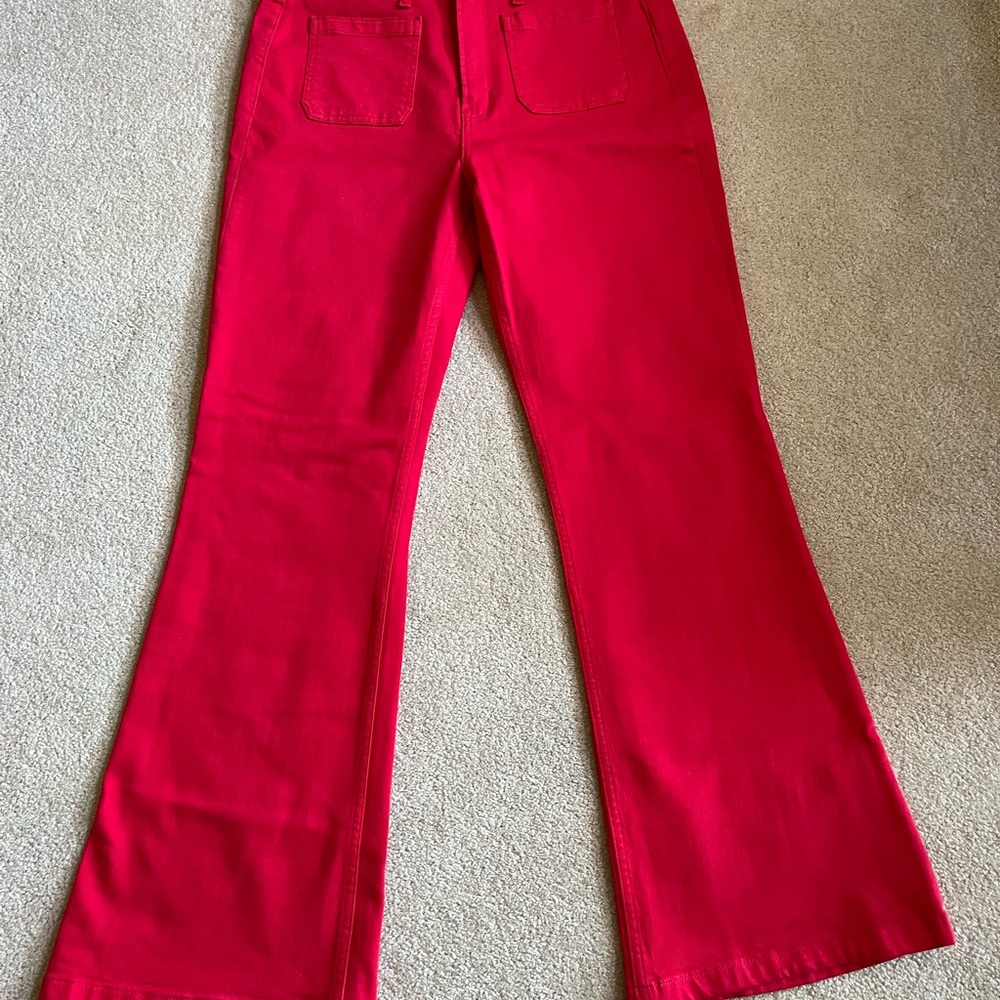 Women's Red Flared Jeans